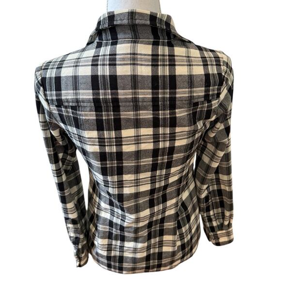 Pendleton Wool Button Front Black Cream Plaid XS - Picture 4 of 8